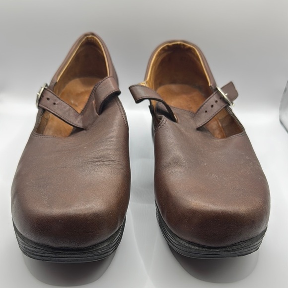 Famolare Brown Leather Mary Jane Wedge Shoes Earth Brown Size 10 - Picture 5 of 14